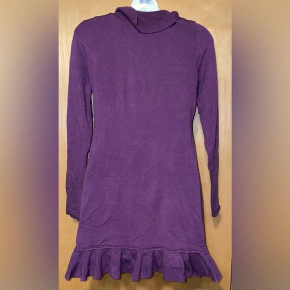 Sax cardigan sweater plum with ruffle trim size large - Picture 2 of 7